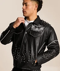 Faux Leather Workwear Jacket