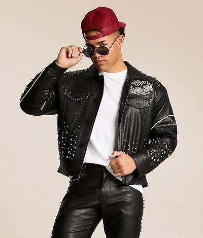 Faux Leather Workwear Jacket