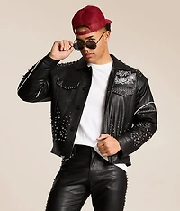 Faux Leather Workwear Jacket