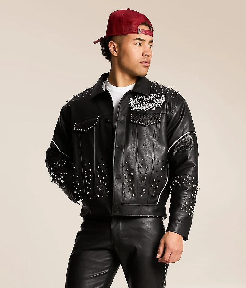 Faux Leather Workwear Jacket