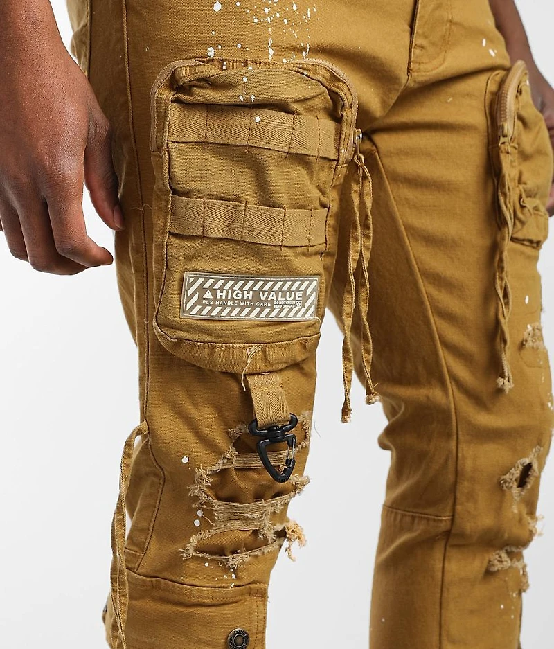 Wheat Cargo Taper Stretch Jean