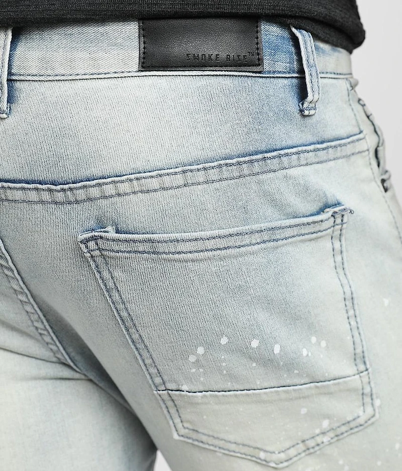 Embroidered Taper Stretch Jean