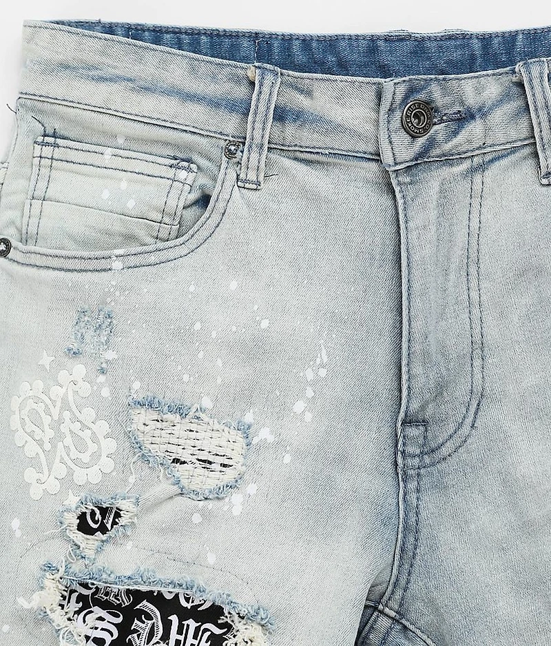 Embroidered Taper Stretch Jean
