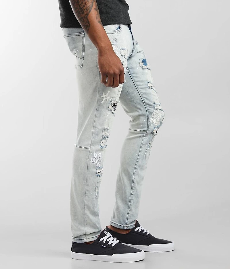 Embroidered Taper Stretch Jean