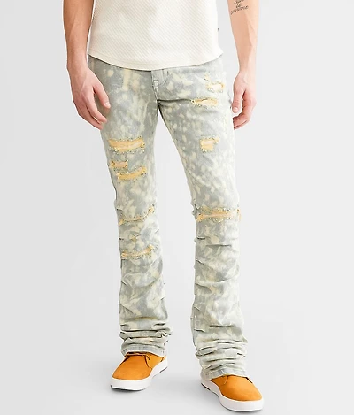 Lazy Stacked Flare Stretch Jean