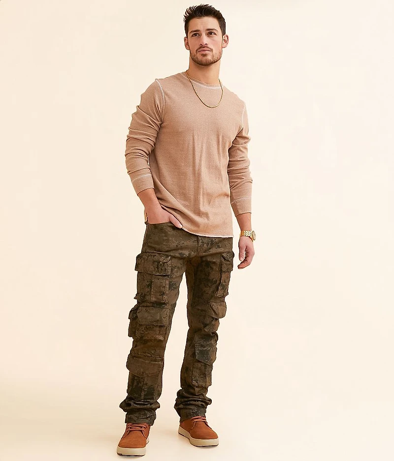 Coated Straight Cargo Stretch Jean