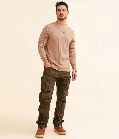 Coated Straight Cargo Stretch Jean
