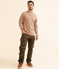 Coated Straight Cargo Stretch Jean