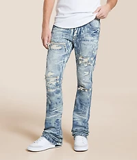 Lazy Stacked Flare Stretch Jean