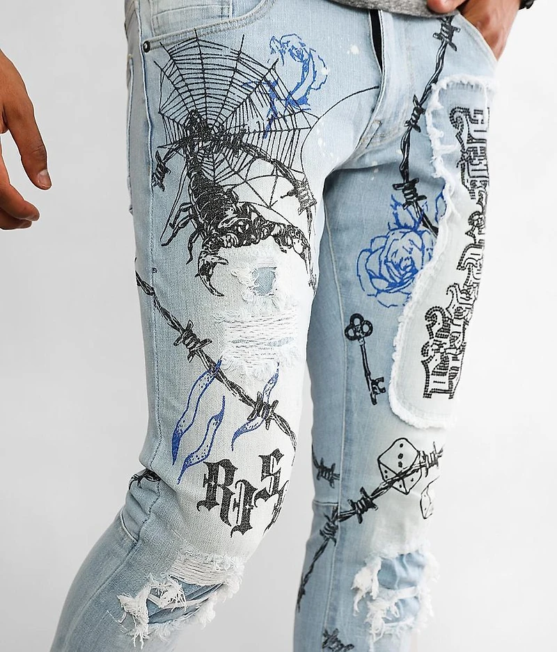 Barbed Wire Taper Stretch Jean