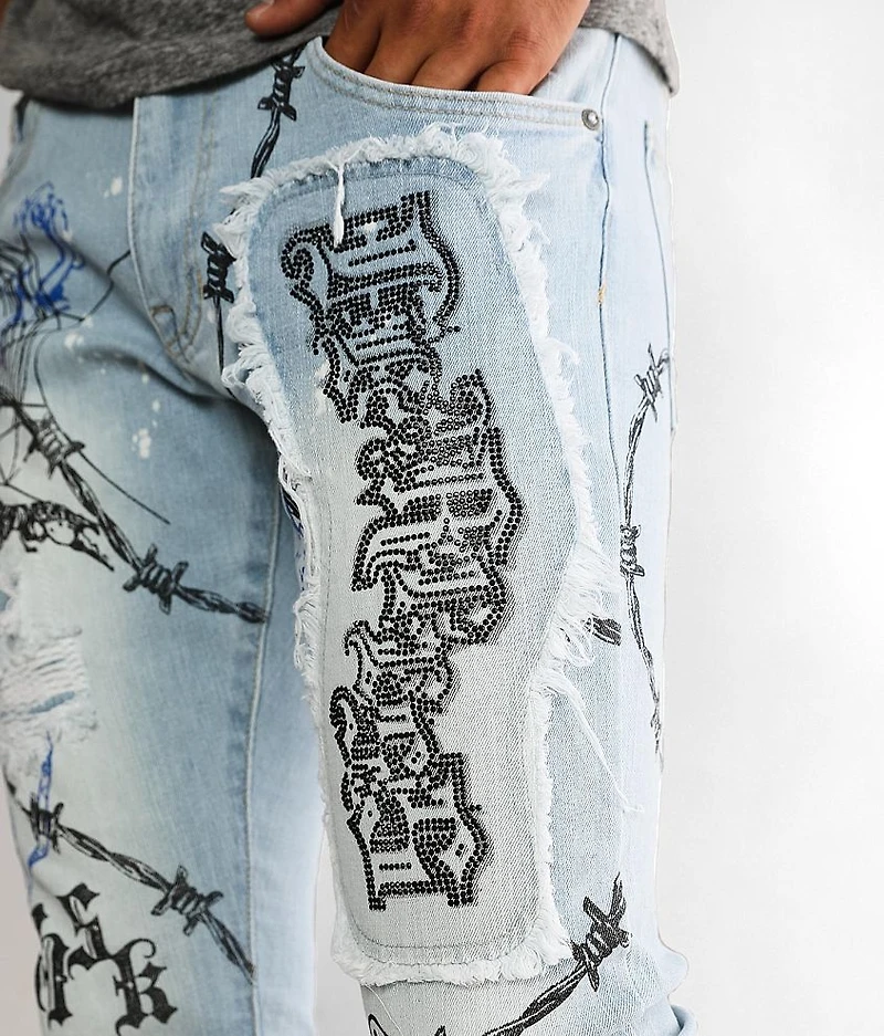 Barbed Wire Taper Stretch Jean