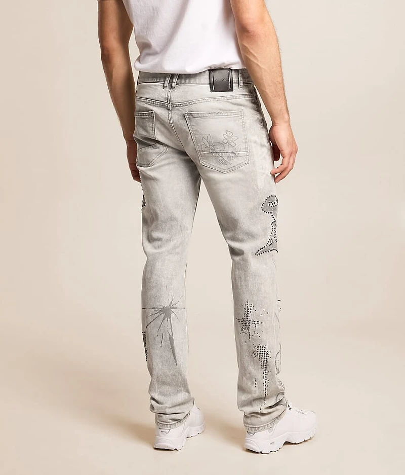 Rhinestone Straight Stretch Jean