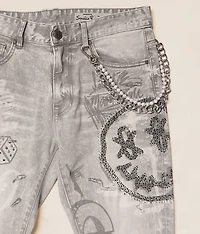 Rhinestone Straight Stretch Jean