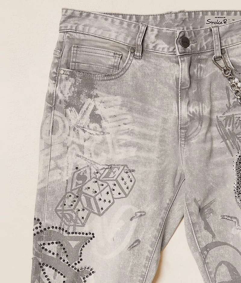 Rhinestone Straight Stretch Jean