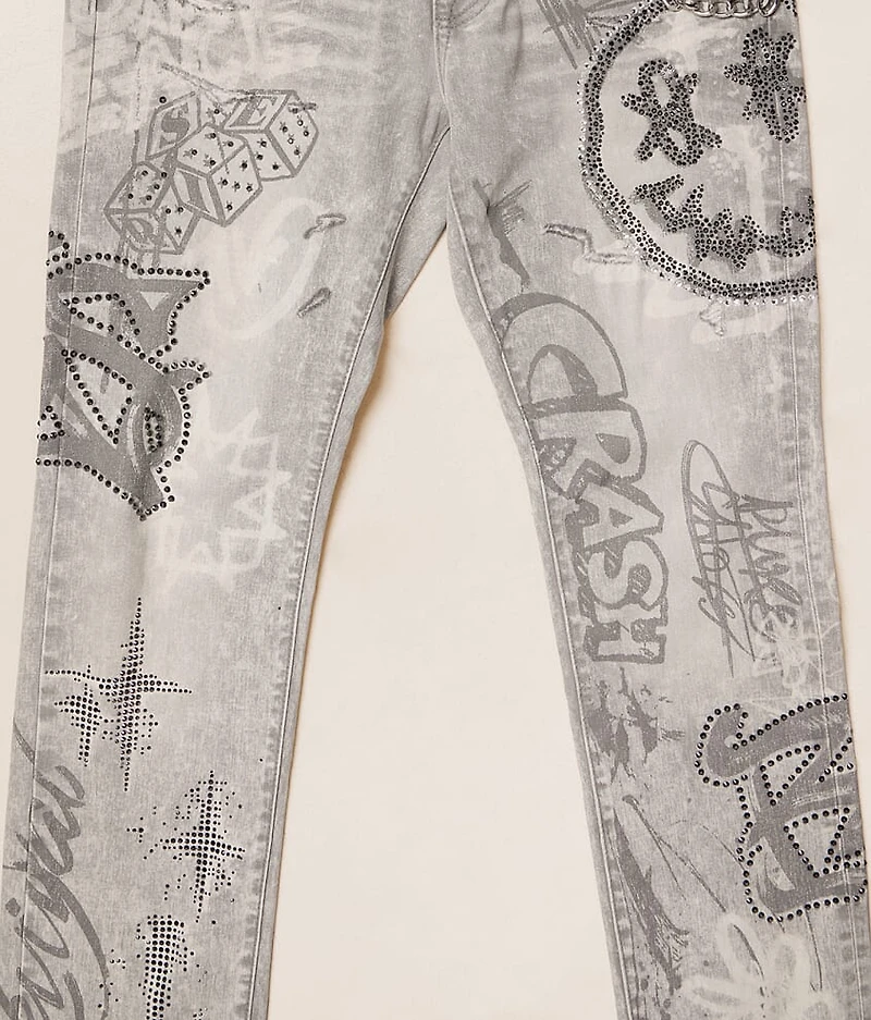 Rhinestone Straight Stretch Jean
