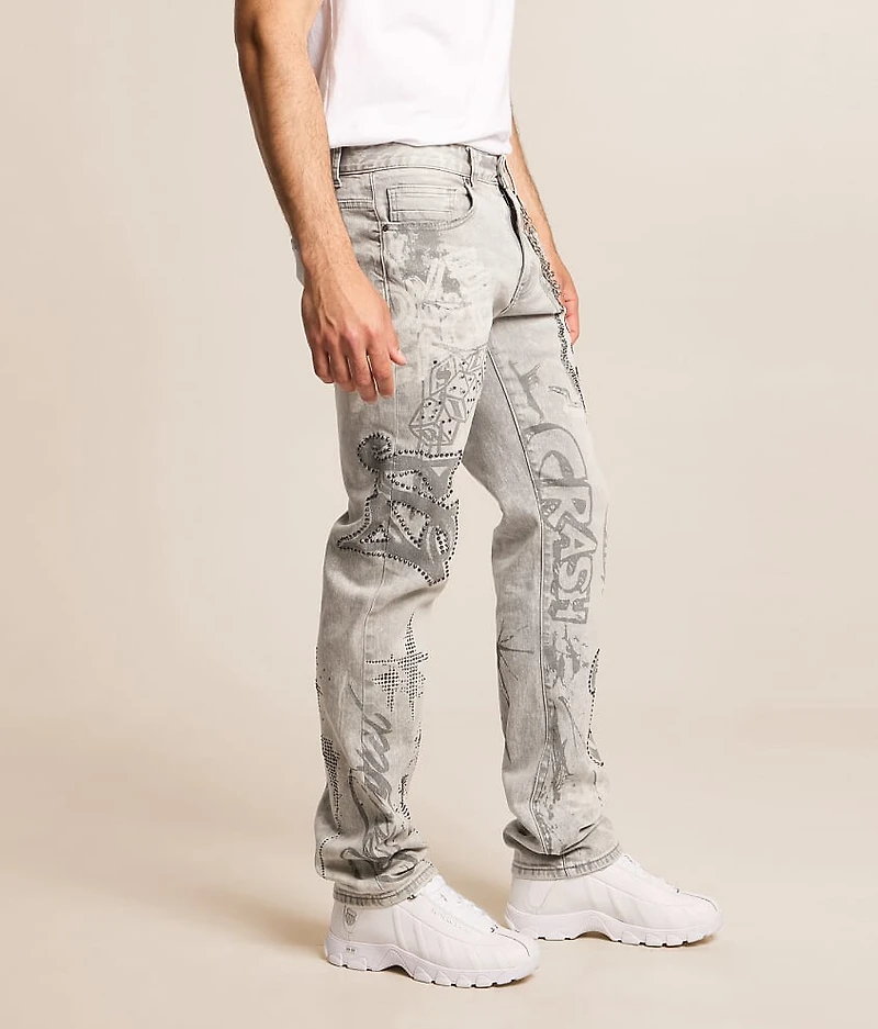 Rhinestone Straight Stretch Jean
