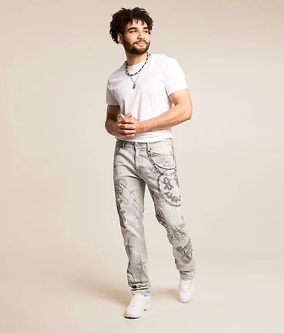 Rhinestone Straight Stretch Jean