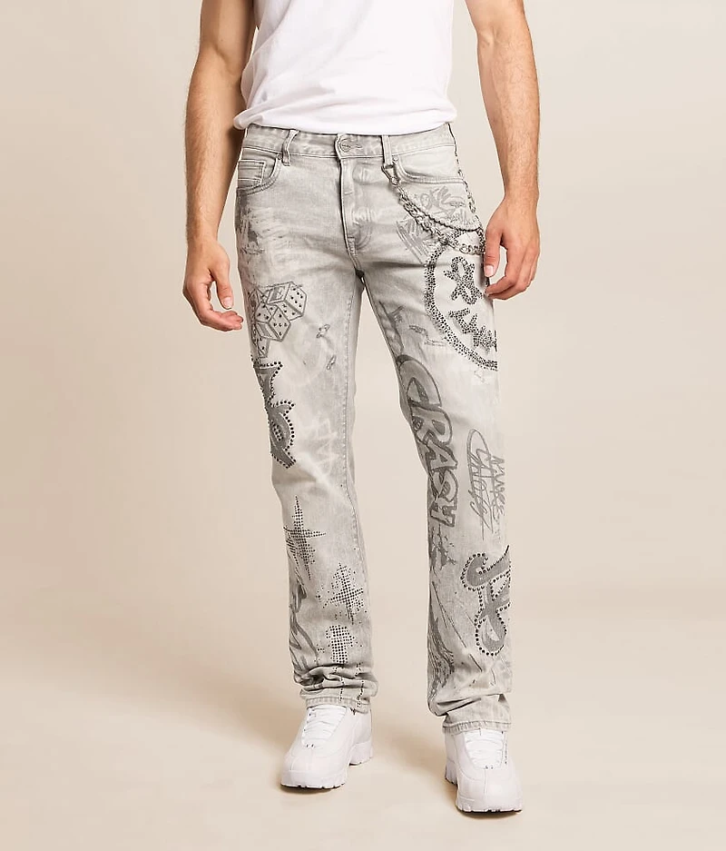 Rhinestone Straight Stretch Jean
