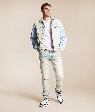 Rhinestone Slim Taper Stretch Jean