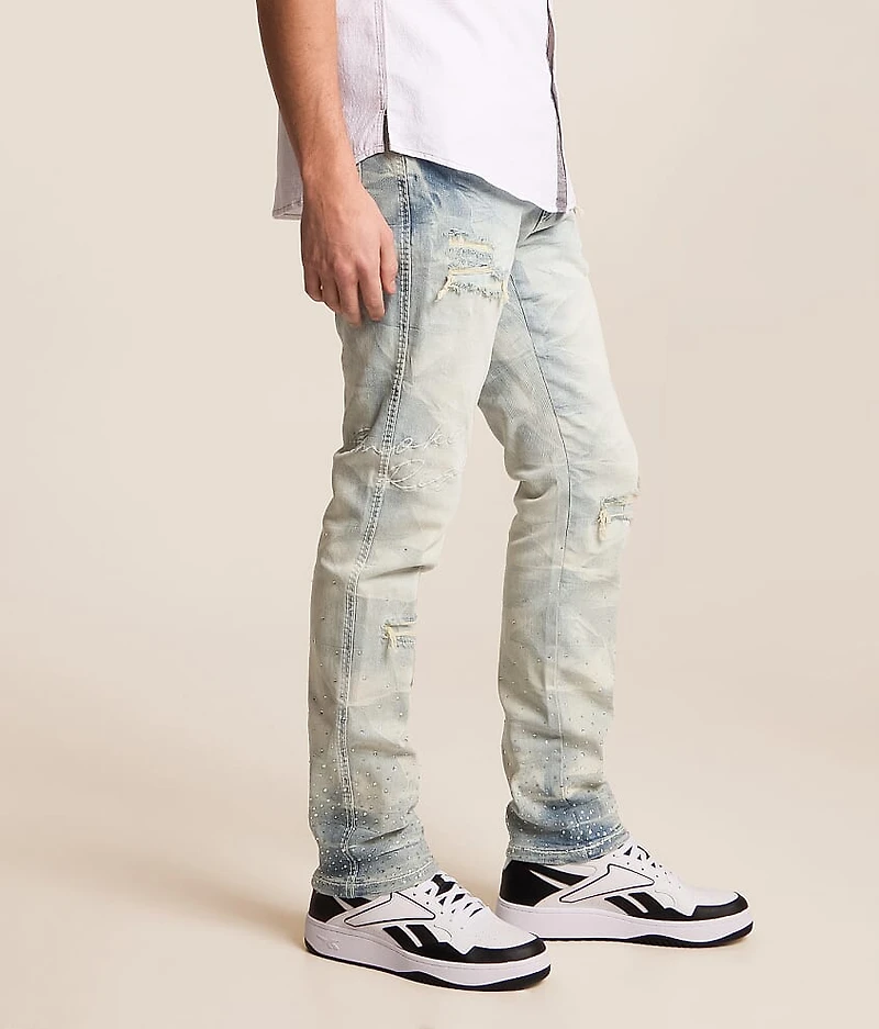 Rhinestone Slim Taper Stretch Jean