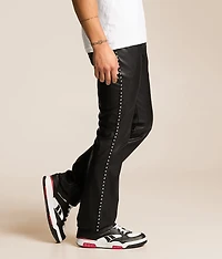 Lazy Stacked Faux Leather Jean