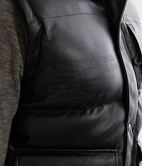 Faux Leather Puffer Vest