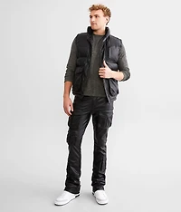 Faux Leather Puffer Vest