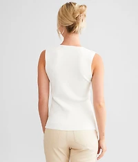 Rhinestone Cut-Out Tank Top