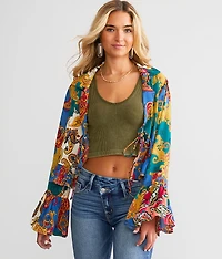 Mixed Paisley Print Chiffon Blouse