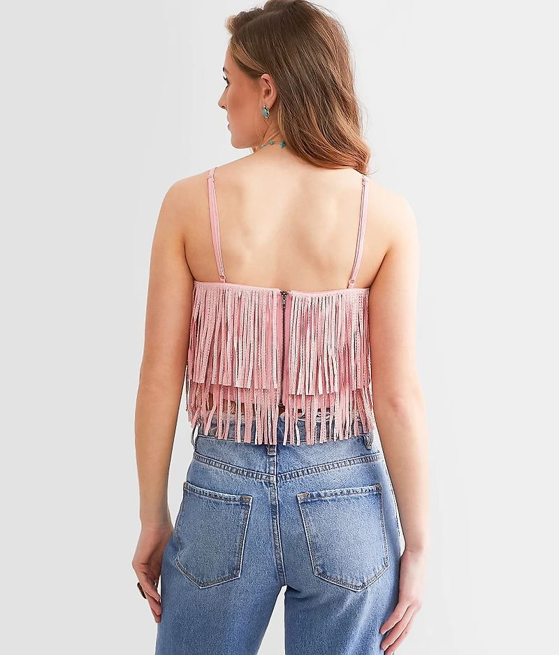 Rhinestone Fringe Tank Top