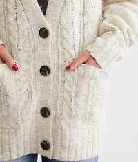 Cable Knit Cardigan Sweater