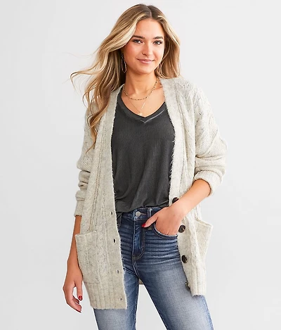 Cable Knit Cardigan Sweater