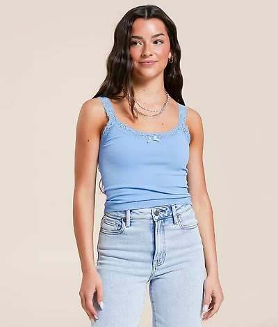 Freshwear Lace Trim Tank Top