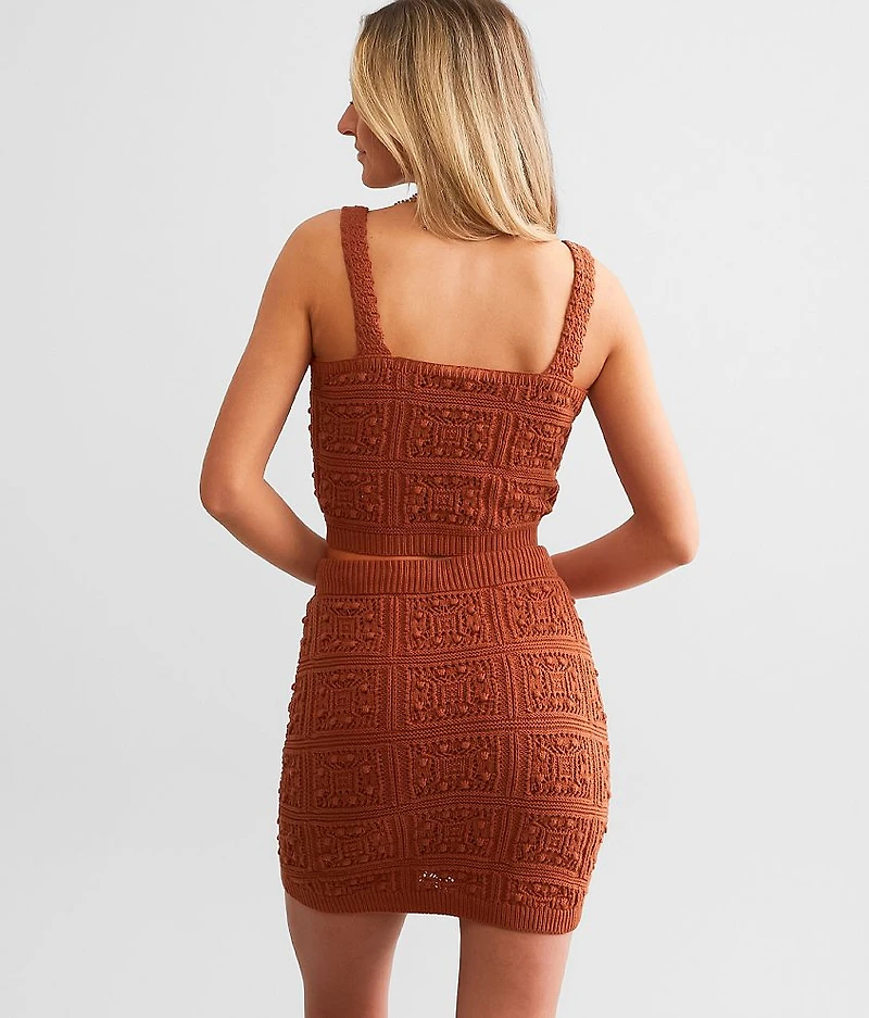 Crochet Sweater Cropped Tank Top