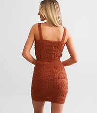 Crochet Sweater Cropped Tank Top