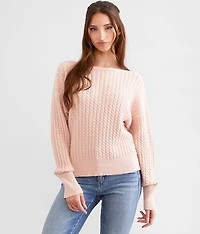 Cable Knit Back Tie Sweater