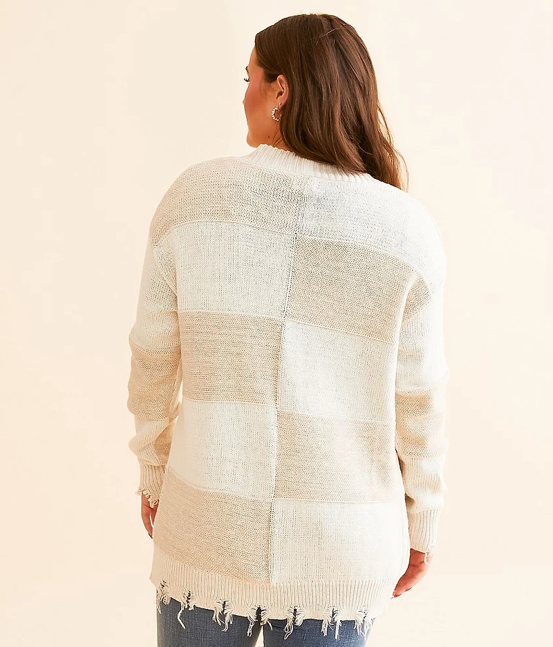 Checkered Cardigan Sweater