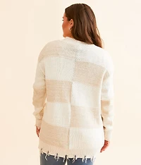 Checkered Cardigan Sweater