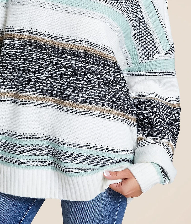 Mixed Print Striped Sweater