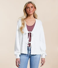 Front Tie Cardigan Sweater