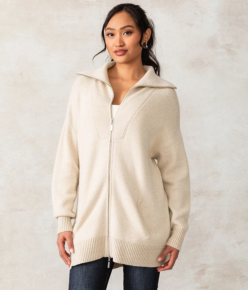 Brushed Knit Cardigan Sweater
