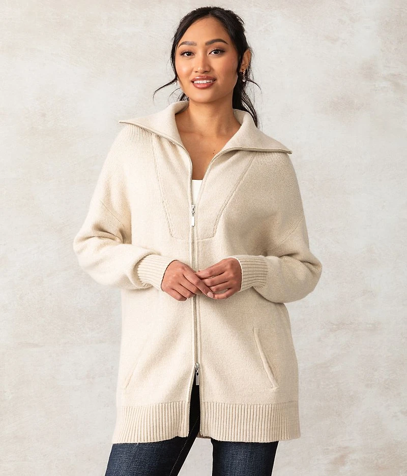 Brushed Knit Cardigan Sweater