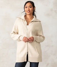 Brushed Knit Cardigan Sweater