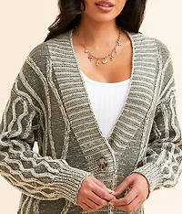 Cable Knit Cardigan Sweater
