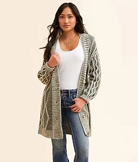 Cable Knit Cardigan Sweater
