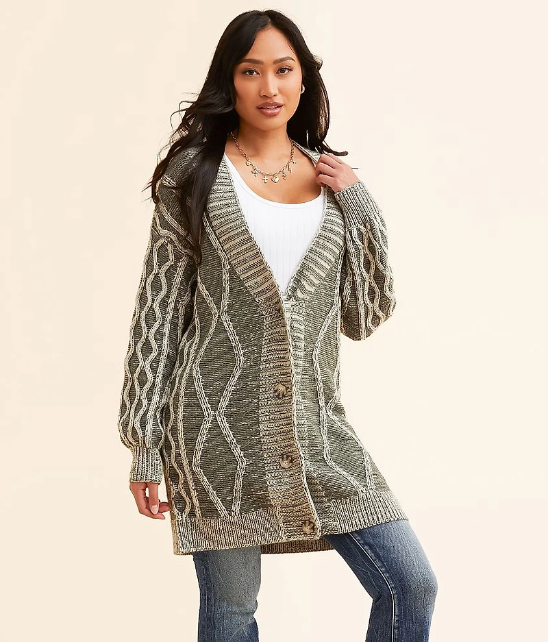 Cable Knit Cardigan Sweater
