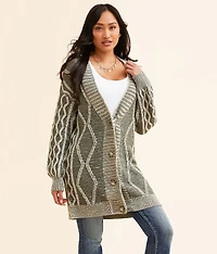 Cable Knit Cardigan Sweater