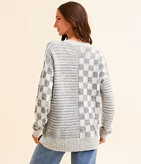 Checkered Stripe Sweater