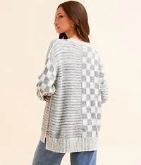 Checkered Stripe Sweater