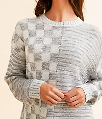 Checkered Stripe Sweater